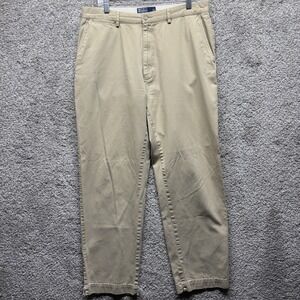 Vintage Polo Ralph Lauren Pants Mens 35x32 Khaki Chino Andrew Pleated USA 90s